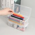 1PC Transparent Pencil Case Sketch Plastic Pencil Case Storage Case Art Student Pencil Case Large Capacity Toolbox.