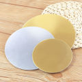 Cake Cardboard Diameter 10-30CM Available Circle Cardboard Base Golden or Silvery Coated Round Cake Board Cake Dessert Tray. 
