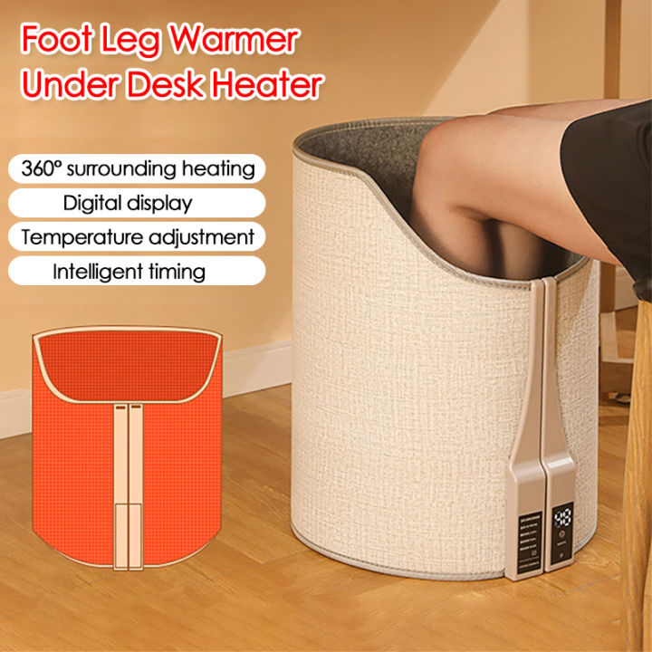 Under Desk Electric Foot Heater Foldable Leg Warmer with Thermostat & Auto Shut Off for Office Home Timer Temp Adjustable