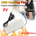 5V USB Heating Pad 24x12cm Electric Heater Pad Winter Warm Carpet Carbon Fiber Heating Film Hand Warmer For Neck Pillow Heating. 