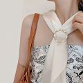2/5PCS Fashion Metal Round Circle Clip Buckle Clothing Ring Wrap Holder Silk Scarf Ring Clip T-shirt Tie Clip Female Ornament. 
