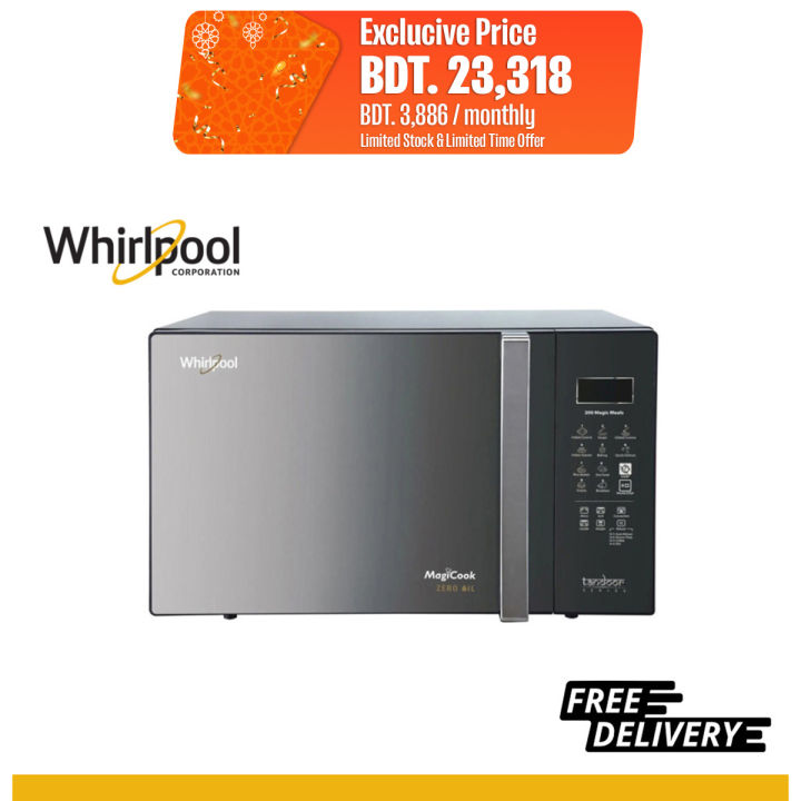 Whirlpool 30L Magicook Microwave Convection Black Mirror Oven with Free Delivery