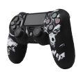 Laser Carving Soft Silicone Control Cover For Playstation 4 Controller PS4 Gamepad Skin with Joystick Grip Caps.