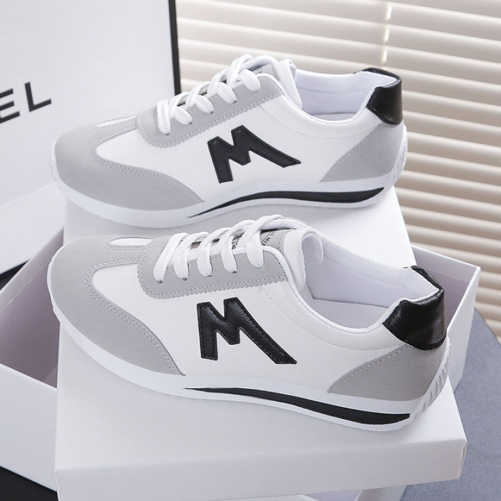 New 2024 Women Casual Walking Shoes Summer Flat Lace Up Leather High Quality Sneakers Fashion Flat-Bottomed Female Gump Sneakers