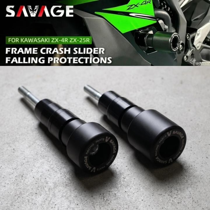 SAVAGE Frame Slider Crash Protector for KAWASAKI NINJA ZX-4R/ZX4RR/ZX-25R/ZX25RR - Motorcycle Engine & Fairing Guard