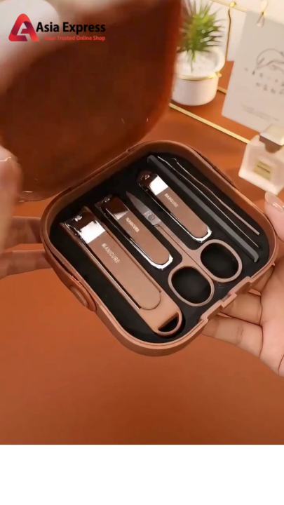 7PCS Portable Manicure Pedicure Set Stainless Steel Professional Nail Clipper Beauty Kit for man and women-The Asia Express