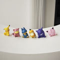 6pcs/set Pokemon Pikachu Anime Toys Dolls Psyduck Gengar Jigglypuff Gonbe Slowpoke Sleep Cute Model Action Figure Toys.