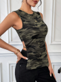 Summer Casual Sleeveless Tank Top Women's  Pattern Longer Front and Shorter Back Vest Suitable for Fitness and Sports. 