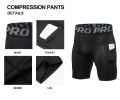 Men's Compression Shorts with Pocket Spandex Running Sport Athletic Workout Performance Underwear.