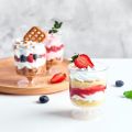 10PCS 5 oz Mini Dessert Cups with Spoons Small Dessert Cups Plastic Footed Wine Glasses for Serving Trifles, Appetizers. 