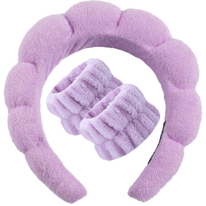 3Pcs%20Fashion%20Microfiber%20Washing%20Wristbands%20Scrunchies%20Puffy%20Headband%20Spa%20Bubble%20Headband%20for%20Washing%20Face%20Makeup%20Shower%20Skincare%20-%20Image%207