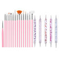 20Pcs/Set Nail Art Brush Ombre Brushes UV Gel Nail Polish Brush Painting Drawing Carving Pen Set For Manicure DIY Design Tools. 