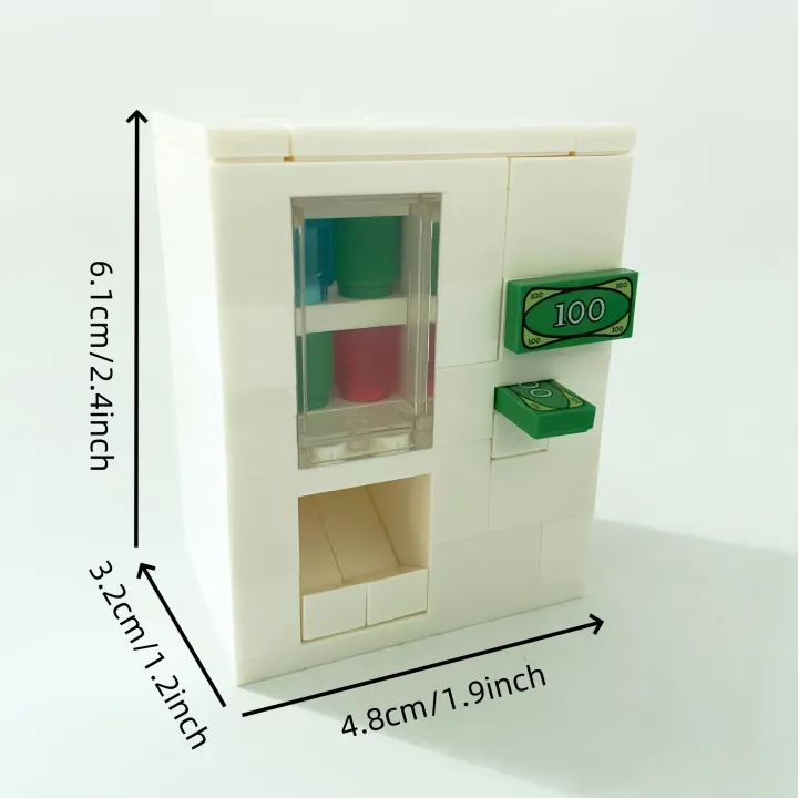 Vending Machine Block Beverage Vending Machine MOC Small Building Blocks DIY Toys Coin ...