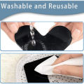 4/8/12PCS Washable Rug Gripper Reusable  Mat Rug Pads Sticker Double Sided Non-Slip Patch Tape for Tile Floors Carpets. 