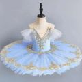 Kids Professional Ballet Tutu Dance Dress Child Blue Swan Lake Costume Ballerina Clothes Teen Ballroom Ballet Outfit For Girls.