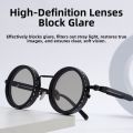 ND9 Anti-UV Sunglasses Round Retro Adjustable Dimming Sunglasses with Glasse Case 9 Level Dimming Fishing Sunglasses Driving.