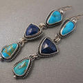 Handmade Vintage Gemstone Dangle Earrings Boho Style Drop Earrings Hook Pendant Earrings. 