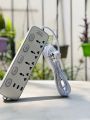 Extension lead Heavy Duty 3m Copper Wire Usb  Extension  Board with 4 Sockets (3 USB + 4 Universal + ON & OFF button), Multifunctional Power Strip, white Colors Usb port Extension lead / Three shoo lead cooper 3 meter. 