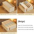 1pc Khaki/Wine Red Non Woven Multi Grid Underwear Sock Storage Box Household Wardrobe Organization and Storage. 