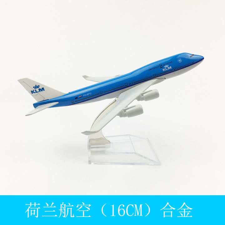 1/400 Scale Aviation KLM B747 Alloy Aircraft Plane 16cm 747 Airplane Model Toys Decoration Children's Collection 