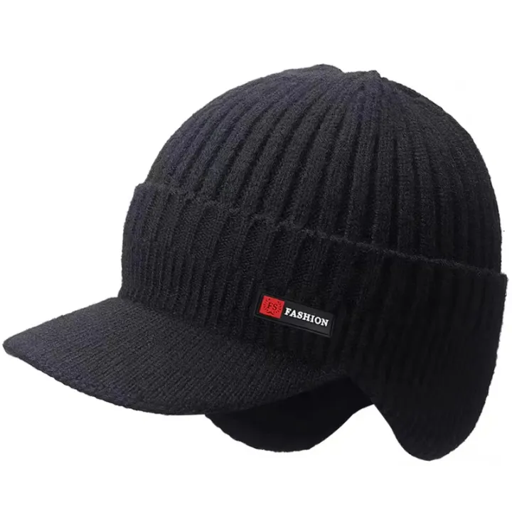 New%20Winter%20Men%20Hat%20Outdoor%20Ear%20Protection%20Warm%20Thick%20Bicycle%20Knitted%20Cap%20Scarf%20Windproof%20Visors%20Baseball%20Cap%20Male%20-%20Image%202