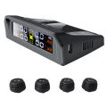 TPMS Car Tire Pressure Alarm Monitor System Real-time Display Attached to glass wireless Solar power with 4 sensors. 