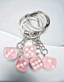 Creative Small Accessory for Car Keychain Mini Pendant Backpack Hangings Keyring Originality Acrylic Dice Key Chain Ring.