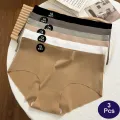 3PCS/Set Women Panties Slip Silk Seamless Briefs For Women Female Underwear Soft Thin Light Panty Culotte Femme Underpants M-XL.