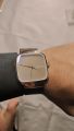 Watch for Men Brown Strap Square watch case shape for Men Slim Steel Design. 