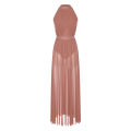 Womens Ballet Dress Lyrical Latin Dance Performance Costume Sleeveless Keyhole Back Shiny Rhinestones Side Split Mesh Maxi Dress.