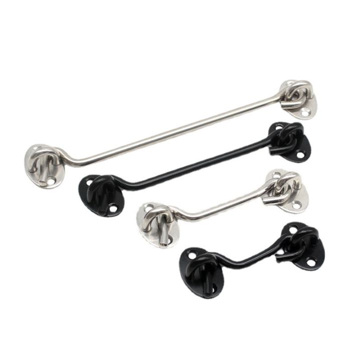 3/4/6/8/10/12 Inch Crescent Window Lock with Safety Switch Cabin Hook Door Latch Lock Catch Holder with Install Screws