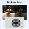 4K Digital Camera 2.4 Inch IPS Screen Campus Selfie Mini Retro Camera Front Rear Cam Entry-Level Small Students Selfie Camera. 