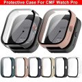 Tempered Glass+Case For CMF Watch Pro Screen Protector Anti-scratch Protective Cover For CMF by Nothing Watch Pro PC Case.