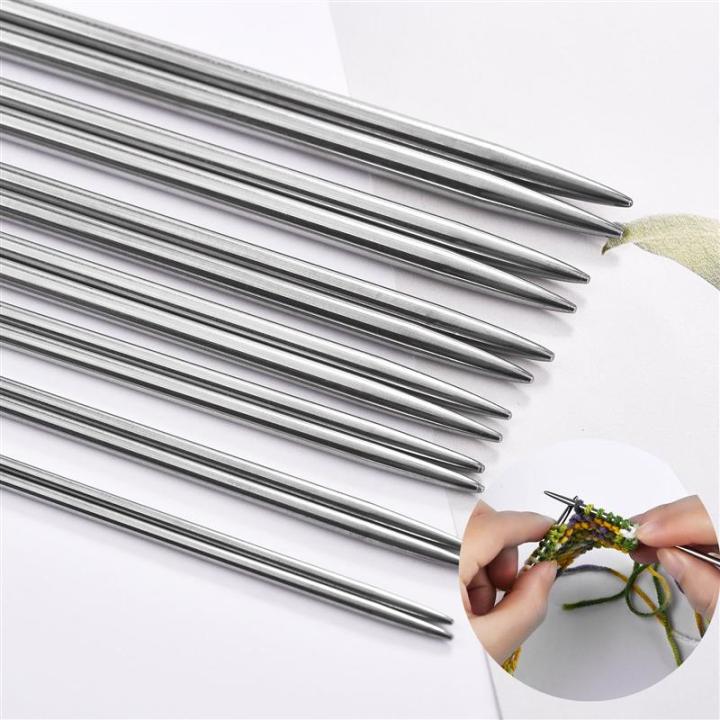 5PCS 20CM Stainless Steel Knitting Needles Set 2-5MM Double Pointed Straight Knitting Needles For Sweaters Knitting Project