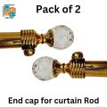 End Cap for curtain pipe 1inch, diamond shape, Golden, silver & brown color available. pack of 2. 