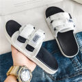 Men's Outdoor Slippers Indoor Casual Slippers Non-slip Soft Bottom Hook Loop Slippers Fashionable Beach Summer Sandals Flip-flop. 