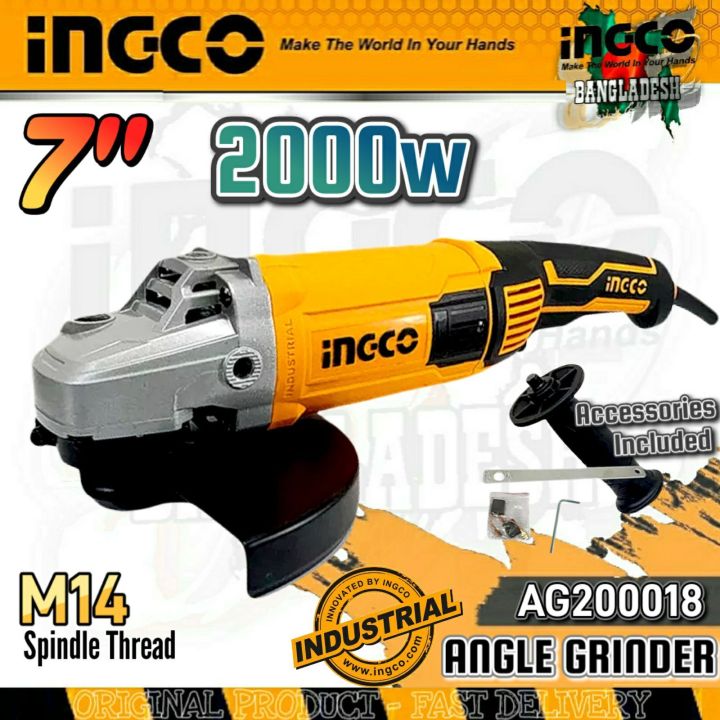 INGCO%202000W%20Angle%20Grinder%20180mm%20With%201pcs%20Auxiliary%20Handle%20AG200018%20-%20Image%202