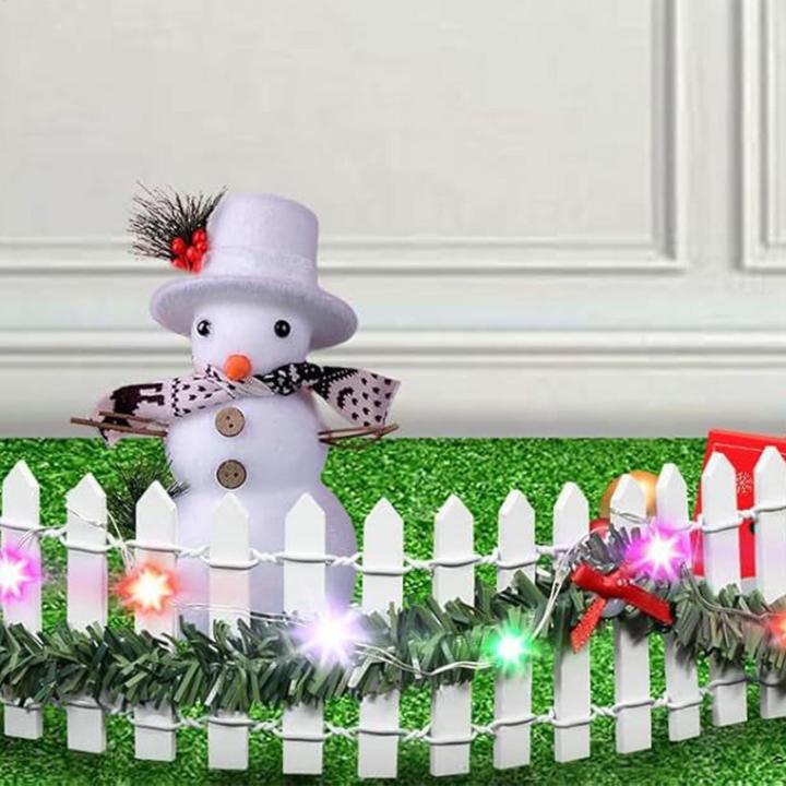Christmas%20Village%20Accessories%20Fairy%20Garden%20Fence%2035%20Inch%20Small%20Picket%20Fence%20Wooden%20Decorative%20for%20Christmas%20Dollhouse%20-%20Image%204