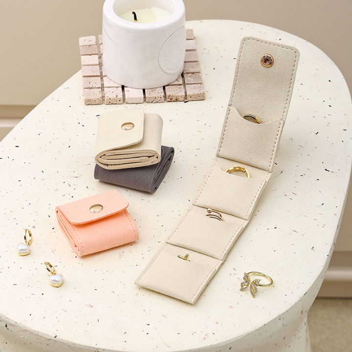 Fashion Velvet Jewelry Display Bag Container Foldable Necklace Ring Packing Bag Storage Case Earrings Organizer Jewelry Packing