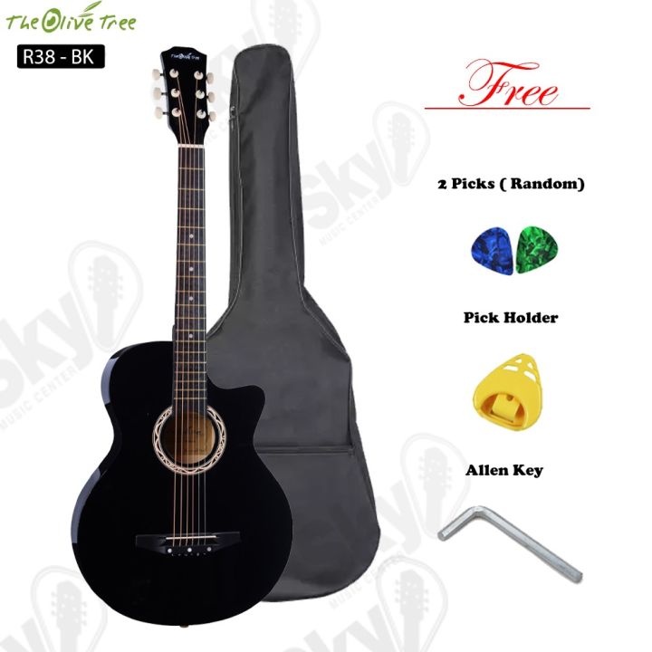 38" Acoustic Box Guitar with Bag & Accessories
