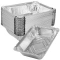 50 Pcs Tin Foil Tray Aluminum Foil Trays Reusable Foil Baking Pans Disposable Food Container Non-Stick BBQ Trays for Cooking BBQ.