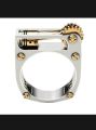Punk Men Women Mechanical Gear Geometric Band Finger Ring Party Jewelry Gift.