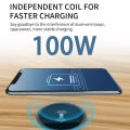 100W Quick Wireless Desktop Embedded Charger For iPhone Samsung Huawei Xiaomi Oppo Phone Fast Inductive Charging. 