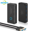 RSHTECH USB 3.0 Hub Switch Selector with 4 USB 3.0 Ports Aluminum 2 Computers Sharing 5 Peripheral Devices USB KM Switcher Hub. 