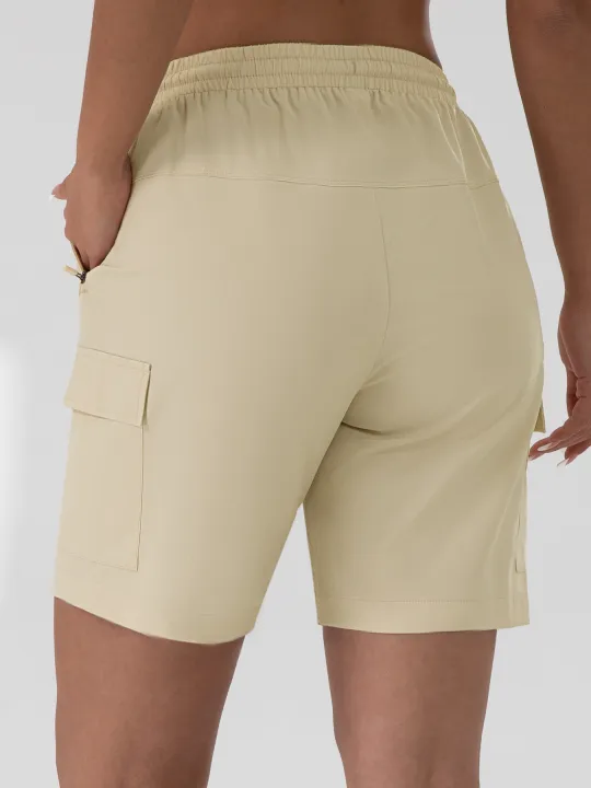 1/2%20PCS%20%20Loose%20Women%20Shorts%20with%202%20Flap%20Pockets%20Adjustable%20Drawstring%20Cargo%20Short%20Outdoor%20Quick%20Dry%20Lightweight%20Shorts%20-%20Image%203