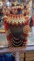 Latest design New bridal Jewelry set with matha pati in red colour. 