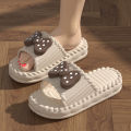 Bow Tie Slippers for Women Sweet Girls Flip Flops Outdoor EVA Non-Slip Beach Slides Comfortable Sandals Summer Fashion Slippers.