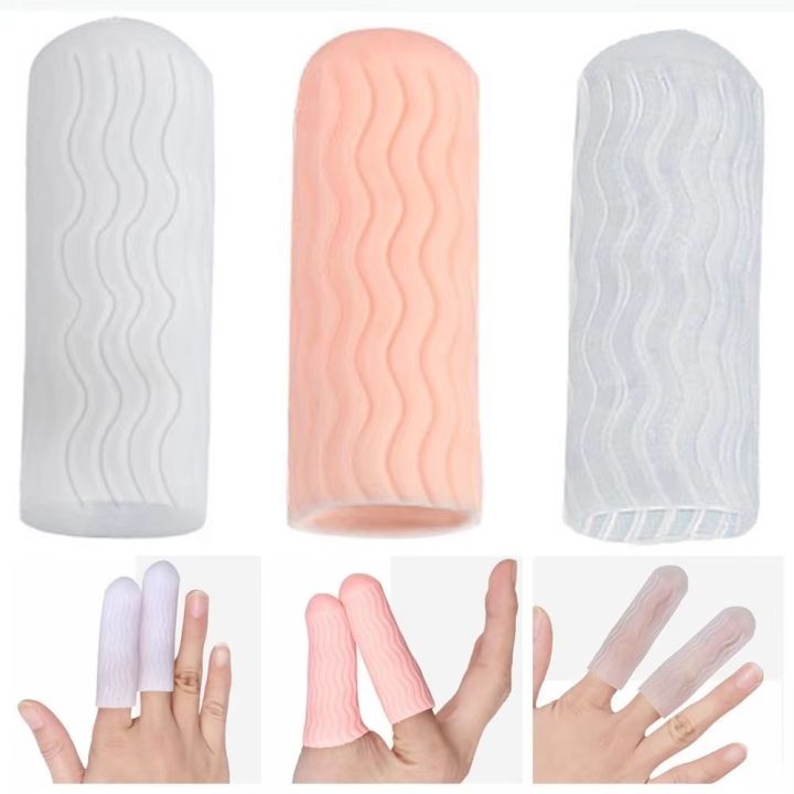 2Pcs Silicone Gel Tube Hand Bandage Finger Protector Anti-cut Heat Resistant Finger Sleeves Great Cooking Kitchen Tools