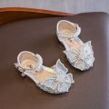 Korean Girls Princess Shoes With Bows Girls' Sandals Sequined Dance Performance Shoes Summer Non-Slip Rubber Comfortable Sandals. 