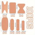 100pcs Multi-Shape Breathable Cotton Blend Bandages - Waterproof, skin-friendly adhesive wound care for minor cuts and abrasions.